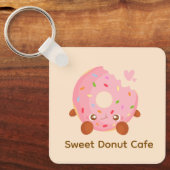 Porte-clés Donut joyeux avec pépites (Recto)