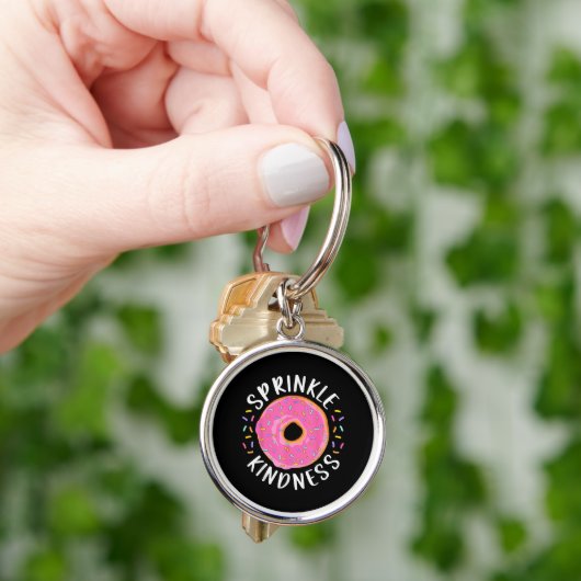 Porte-clés Donut Sprinkle Kindness Funny Girls Femmes Doughnu (main)