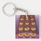 Porte-clés Donuts Danser Whimsical Doughnut Caractères (Devant)