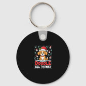 Porte-clés Doodle All The Way Funny Goldendoodle Santa Hat Ch (Recto)