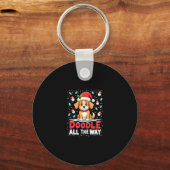 Porte-clés Doodle All The Way Funny Goldendoodle Santa Hat Ch (Recto)