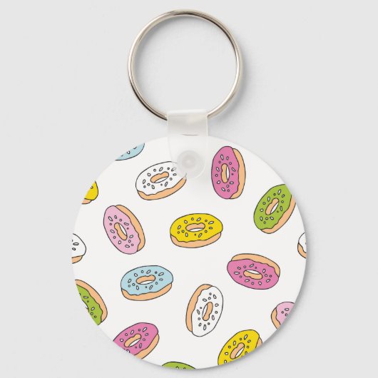 Porte-clés Doodle beiguts motif, design sans soudure. (Recto)