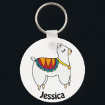 Porte-clés Doodle Cute Alpaca Personnalisé<br><div class="desc">Cute alpaga doodle porte - clé personnalisé.</div>