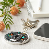 Porte-clés Doodle ethnique africain Zebra texturé Art Imprime (Côté)