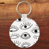 Porte-clés Doodle eye, motif créatif sans couture. (Recto)