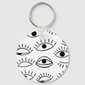 Porte-clés Doodle eye, motif créatif sans couture. (Verso)