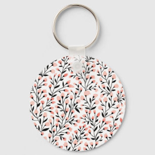 Porte-clés Doodle Flowers : Coral Floral sans joint.