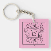 Porte-clés Doodle keychain with custom name monogram (Devant)