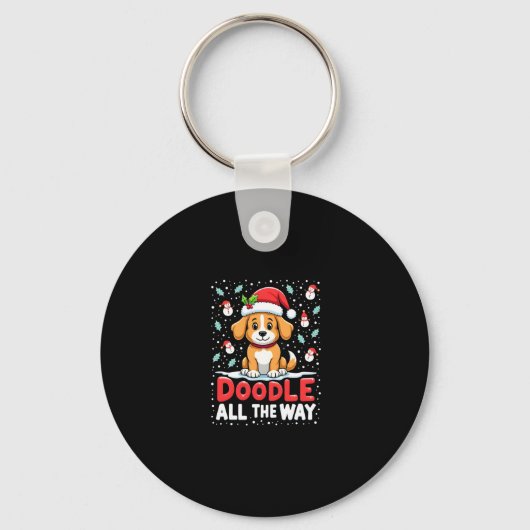 Porte-clés Doodle tout au long de la voie Funny Goldendoodle (Recto)