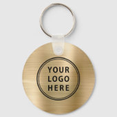 Porte-clés doré promotionnel avec code QR de logo (Recto)