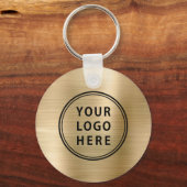 Porte-clés doré promotionnel avec code QR de logo (Recto)