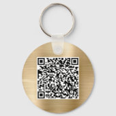 Porte-clés doré promotionnel avec code QR de logo (Verso)