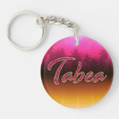 Porte-clés doré rose au prénom Tabea (Devant)