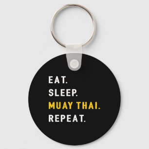 Porte-clés Dormir Muay Thai Drôle Mma Kickboxing Manger
