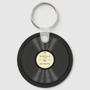 Porte-clés Dossier de vinyle Vintage de microphone personnali