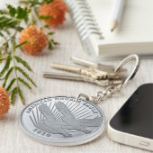 PORTE-CLÉS DOUBLE AIGLE D'ARGENT (Devant droit)