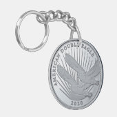 PORTE-CLÉS DOUBLE AIGLE D'ARGENT (Devant gauche)