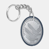 PORTE-CLÉS DOUBLE AIGLE EN ARGENT (Devant gauche)