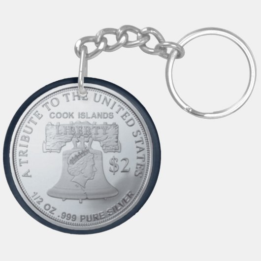 PORTE-CLÉS DOUBLE AIGLE EN ARGENT (Dos gauche)