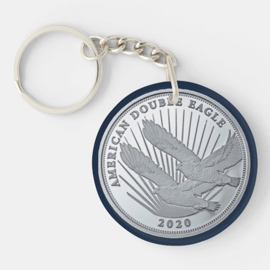 PORTE-CLÉS DOUBLE AIGLE EN ARGENT (Devant)