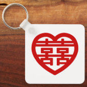 Porte-clés Double Bonheur 囍 Shuangxi Chinese Hanzi Heart (Recto)