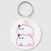 Porte-clés Double Chonky White Cat (Recto)