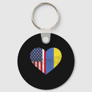 Porte-clés Double citoyenneté Etats-Unis Ukraine Cœur América