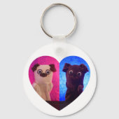 Porte-clés Double Duo Split Photo Heart Besties jolie Élégant (Verso)