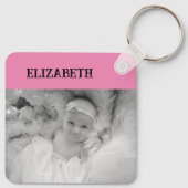 Porte-clés Double face 2 photos ajouter des noms rose (Dos)