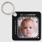 Porte-clés Double face 2 photos nom noir blanc (Recto)