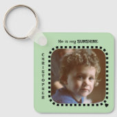 Porte-clés Double face 2 photos nom soleil vert (Recto)