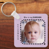 Porte-clés Double face 2 photos nom soleil violet (Recto)