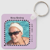 Porte-clés Double face 2 photos nom soleil violet (Dos)