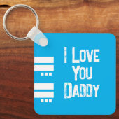 Porte-clés Double face amour papa ajouter nom blanc bleu phot (Recto)