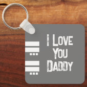 Porte-clés Double face amour papa ajouter nom blanc gris phot (Recto)