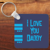 Porte-clés Double face amour papa ajouter nom marine bleu pho (Recto)