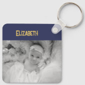 Porte-clés Double face amour papa ajouter nom marine or photo (Dos)