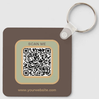 Porte-clés double face avec code QR et logo de ton