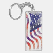 Porte-clés double face drapeau américain (Devant gauche)