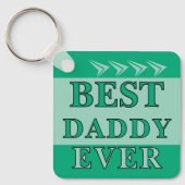 Porte-clés Double face meilleur papa jamais photo vert (Recto)