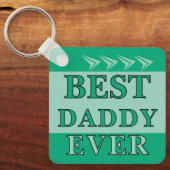 Porte-clés Double face meilleur papa jamais photo vert (Recto)