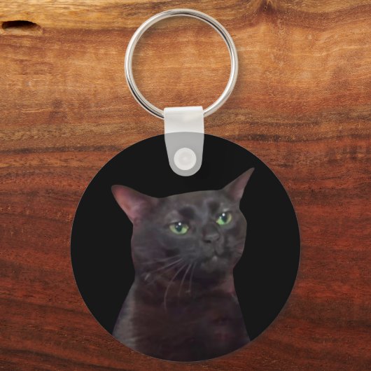 Porte-clés double face Mème de chat déconnecté (Verso)
