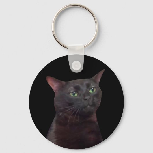 Porte-clés double face Mème de chat déconnecté (Verso)