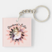 Porte-clés Double face Pastel Flower Personnalisé Photos (Dos)
