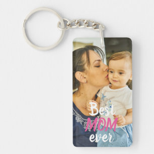 Porte-clés Double face. Photo. Meilleure maman jamais.
