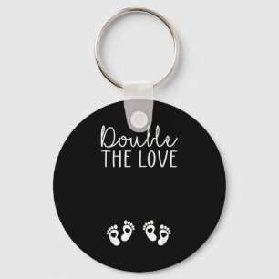 Porte-clés Double L'amour Saint-Valentin Grossesse Gémellaire