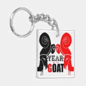 Porte-clés Double Odd Chèvre chinois Année Zodiac Monogramme  (Devant gauche)
