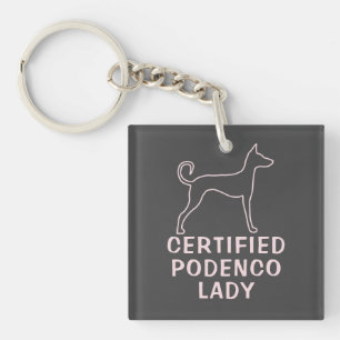 Porte-clés Double Podenco gris rose personnalisé