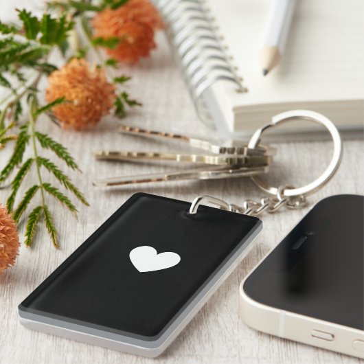 Porte-clés Double-Sided Keychain with Heart Accent (Devant droit)