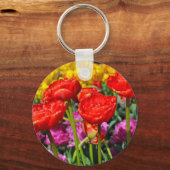Porte-clés Double tulipe rouge (Recto)